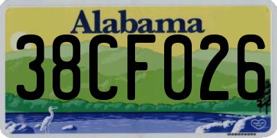 AL license plate 38CF026