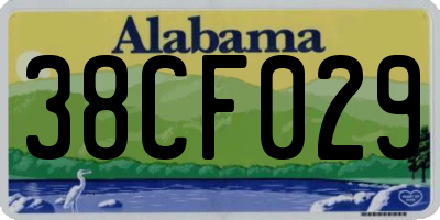AL license plate 38CF029