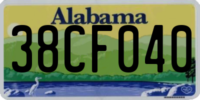 AL license plate 38CF040