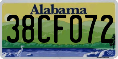 AL license plate 38CF072