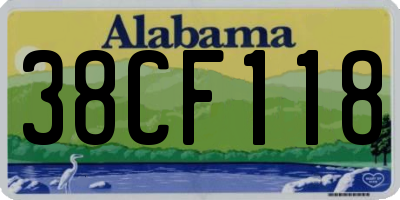 AL license plate 38CF118