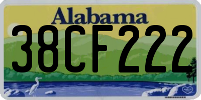 AL license plate 38CF222