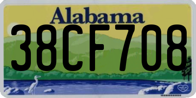 AL license plate 38CF708