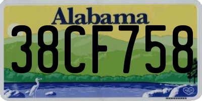 AL license plate 38CF758