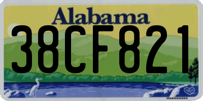 AL license plate 38CF821