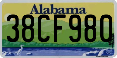 AL license plate 38CF980