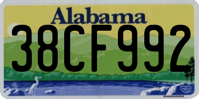 AL license plate 38CF992