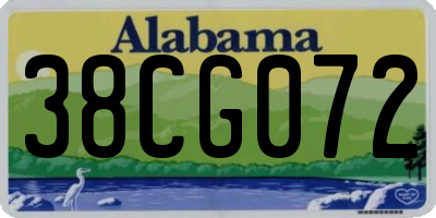 AL license plate 38CG072