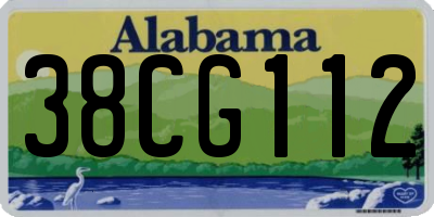 AL license plate 38CG112