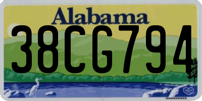 AL license plate 38CG794