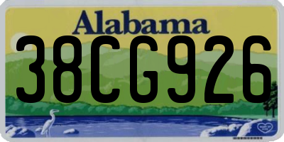 AL license plate 38CG926