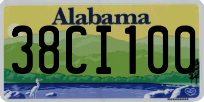 AL license plate 38CI100