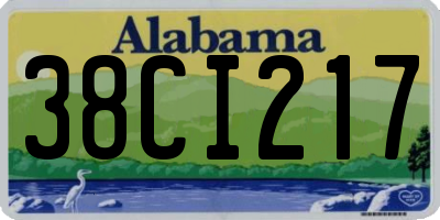AL license plate 38CI217