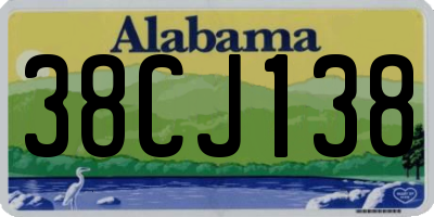 AL license plate 38CJ138