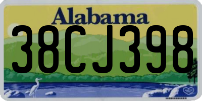 AL license plate 38CJ398