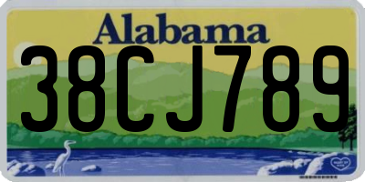 AL license plate 38CJ789