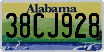 AL license plate 38CJ928