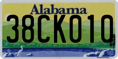 AL license plate 38CK010