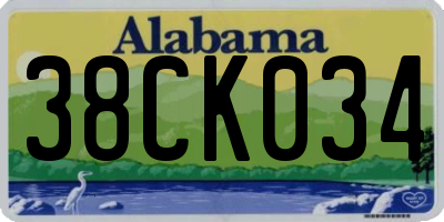 AL license plate 38CK034