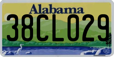 AL license plate 38CL029
