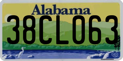AL license plate 38CL063