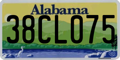 AL license plate 38CL075