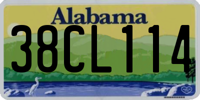 AL license plate 38CL114
