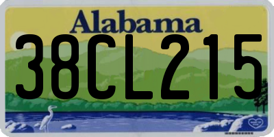 AL license plate 38CL215