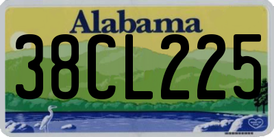 AL license plate 38CL225