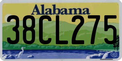 AL license plate 38CL275