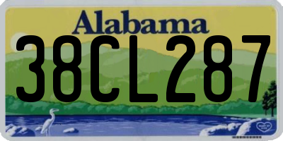 AL license plate 38CL287