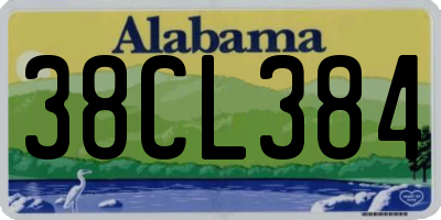 AL license plate 38CL384