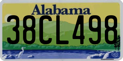AL license plate 38CL498