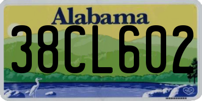 AL license plate 38CL602