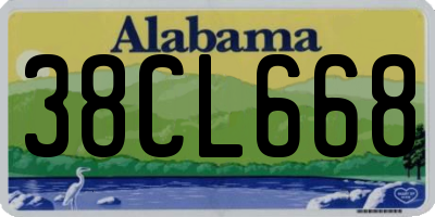 AL license plate 38CL668