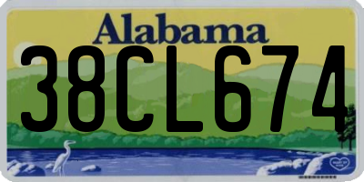 AL license plate 38CL674