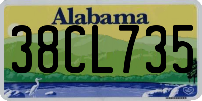 AL license plate 38CL735
