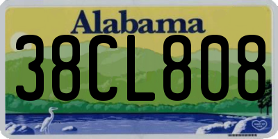AL license plate 38CL808