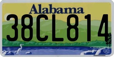 AL license plate 38CL814