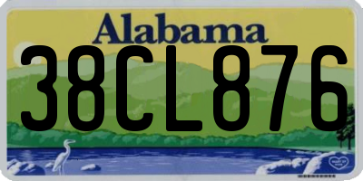 AL license plate 38CL876
