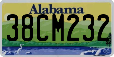 AL license plate 38CM232