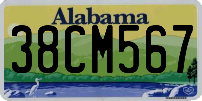 AL license plate 38CM567