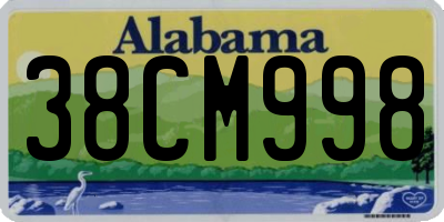 AL license plate 38CM998