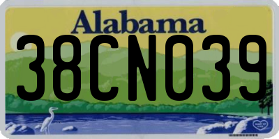 AL license plate 38CN039