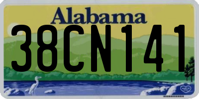 AL license plate 38CN141