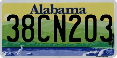 AL license plate 38CN203