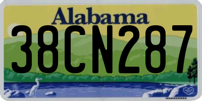 AL license plate 38CN287