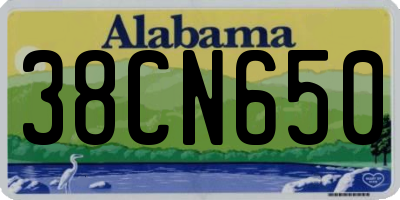 AL license plate 38CN650