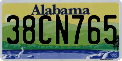 AL license plate 38CN765