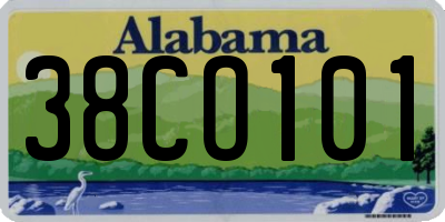AL license plate 38CO101